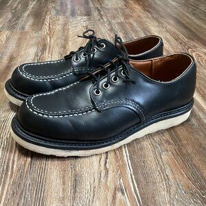 Red Wing 8106 Moc Toe Oxford Black Chrome Size 9D Used